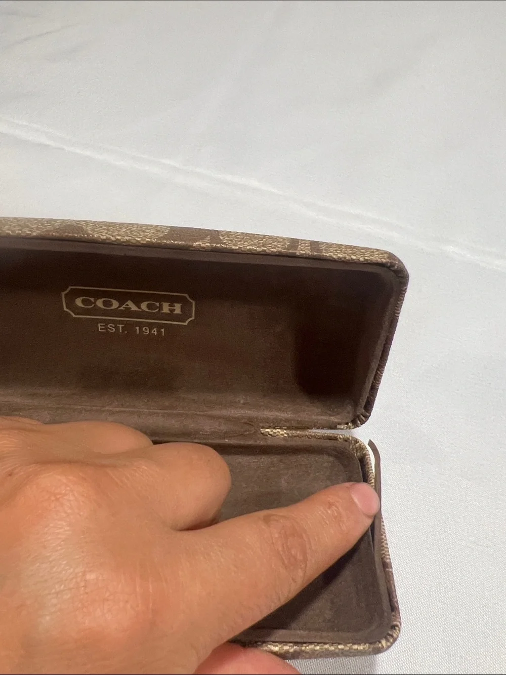 Coach Brown Signature Canvas Sunglass Case